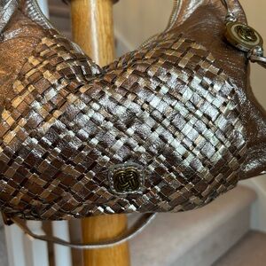 Elliott Lucca Leather Metalic Textured Shoulder Bag NWOT